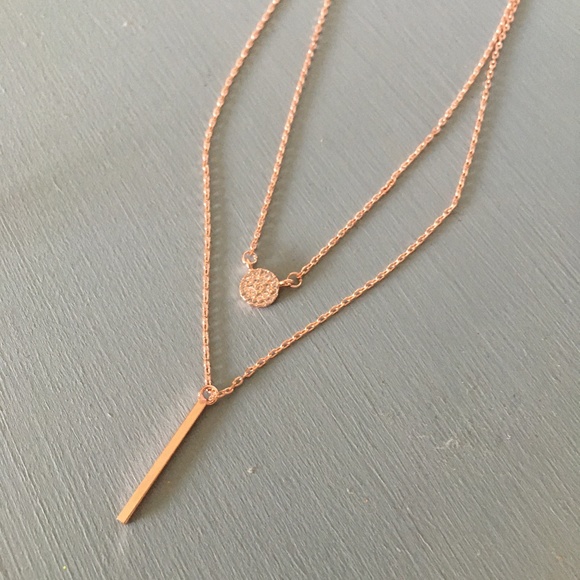 Sterling Silver Rose Gold Layered Pendant Necklace - Picture 5 of 7